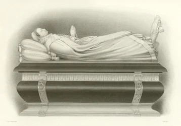 Effigy of Mary, Queen of Scots on her tomb in Westminster Abbey