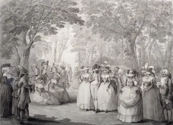 Elegant figures in Vauxhall Gardens