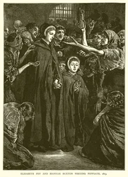 Elizabeth Fry and Hannah Buxton visiting Newgate, 1813