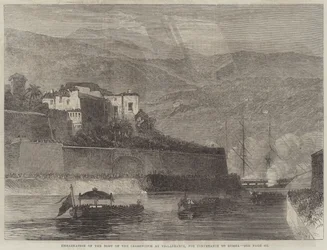 Embarkation of the Body of the Czarewitch at Villafranca, for Conveyance to Russia