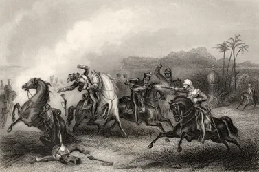 Encounter between Lieutenant Hills and a Body of Sepoy Cavalry, from 
