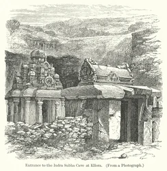 Entrance to the Indra Subha Cave at Ellora