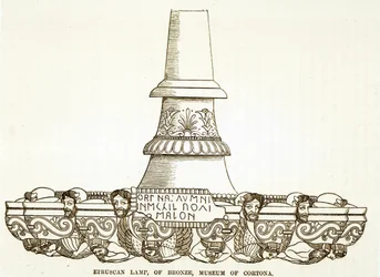Etruscan bronze lamp in the Museum of Cortona