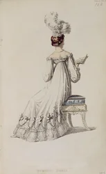 Evening dress, fashion plate from Ackermann