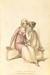 Evening, promenade or sea beach costumes, fashion plate from Ackermann