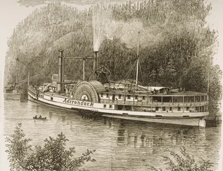 Excursion steamer on the Hudson River, in c.1870, from 