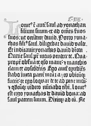 Facsimile of a page from The Bible, printed by Johannes Gutenberg, Mainz, 1456