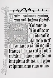 Facsimile of a page from a Psalter, printed by Johann Fust and Petrus Schoiffer, Mainz, 1459