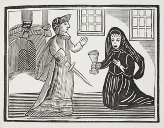 Fair Rosamond being poisoned by Queen Eleanor (illustration)