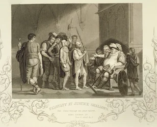 Falstaff at Justice Shallows, in Henry IV (Part 2) Act III Scene 2, by William Shakespeare