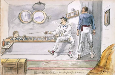 Fastened down firmly from head to crown, c1880