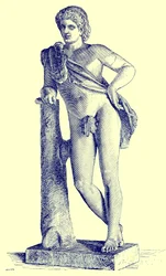 Faun of Praxiteles, Illustration from History of Rome by Victor Duruy, Published 1884