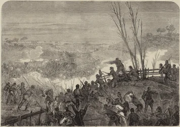 Federal Troops Attacking a Convoy of Confederate Stores
