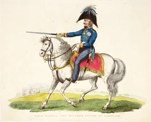 Field Marshall von Blucher, Prince of Wagstadt, Illustration from An Historical Account of the Battle of Waterloo by William Mudford, 1816