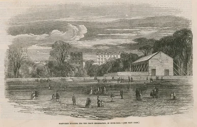 Fireworks Building for the Peace Celebration in Hyde Park, London