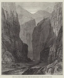 Fort of Ali Musjid, Khyber Pass, where the British Mission to Cabul was turned back