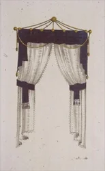 French window curtain, plate 30 from Ackermann