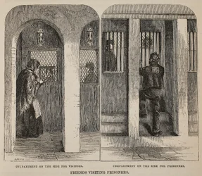 Friends visiting prisoners, illustration from The Criminal Prisons of London and Scenes from Prison Life by Henry Mayhew and John Binny, pub. 1862