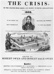 Front cover of The Crisis, edited by Robert Owen and Robert Dale Owen, London, 1832
