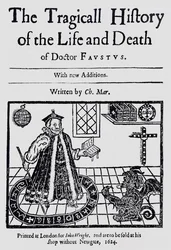 Frontispiece of The Tragicall History of the Life and Death of Doctor Faustus, by Christopher Marklin, c.1616