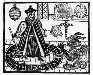 Frontispiece of The Tragicall History of the Life and Death of Doctor Faustus, by Christopher Marklin, c.1616