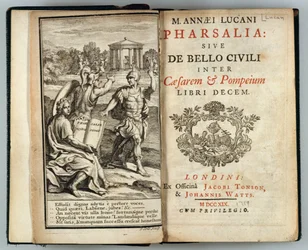Frontispiece to Pharsalia or The Civil War Between Caesar and Pompey by Marcus Annaeus Lucan, engraved by J. Cole, 1719