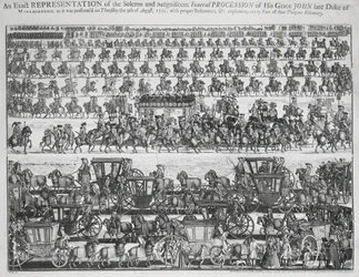 Funeral procession for the Duke of Marlborough