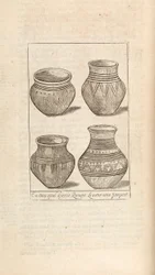 Funerary urns, illustration from Works by Thomas Brown, London 1686