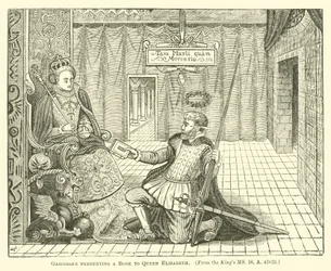 Gascoigne Presenting a Book to Queen Elizabeth