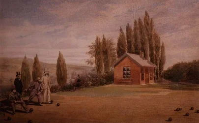 Gentlemen Playing Lawn Bowls