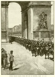 German Troops passing under the Arc de Triomphe, Paris