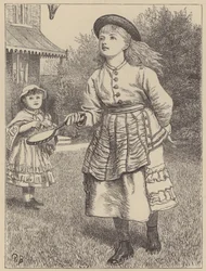 Girl Playing with Shuttlecock