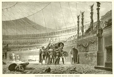 Gladiators Saluting the Emperor Before Joining Combat