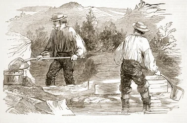 Gold-Washing at the Diggings, from The Illustrated London News, 1849