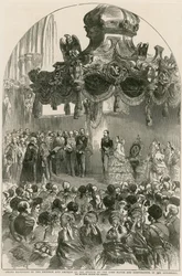 Grand Reception of the Emperor and Empress of the French by the Lord Mayor and Corporation at the Guildhall, London
