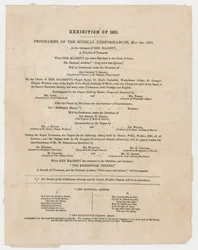Great Exhibition of 1851. Programme of Musical Performances, 1 May 1851