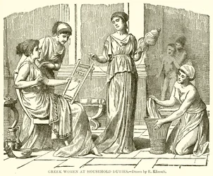 Greek Women at Household Duties
