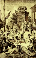 Greek Culture - Statues and Works of Art Carried Off to Rome (illustration from The Illustrated History of the World, published c.1880)