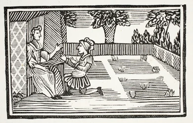 Guy courts Fair Phillis, illustration from Chap-books of the Eighteenth Century by John Ashton, pub. 1882