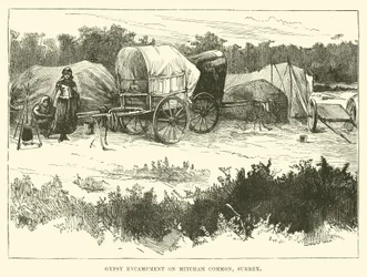 Gypsy Encampment on Mitcham Common, Surrey