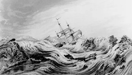HMS Dorothea commanded by David Buchan driven into Arctic ice