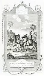 Habit of the Horsemen in Barbary, illustration taken from Moore