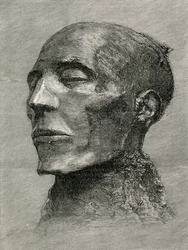 Head of the mummy of Menmaatre Seti I, also known as Sethos I, Pharaoh of Ancient Egypt, from The Worlds Inhabitants by G.T. Bettany, published 1888