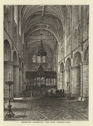 Hereford Cathedral, the nave, looking east
