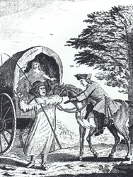 Highwayman John Cottington robs an army pay wagon on Shotover Hill