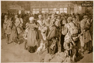 Home on leave: After the arrival of the trench special at London terminus