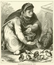 Honorius feeding his favourite hen Rome