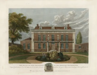 House of the Earl Grosvenor on the Bankside, Westminster. Taken Down in 1809
