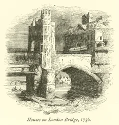 Houses on London Bridge, 1756