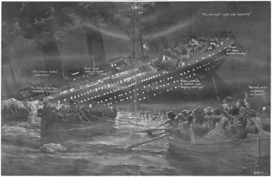 How the Titanic Gradually Sank Bow First With Her Lights Blazing to the Last, from The Sphere, 27 April 1912